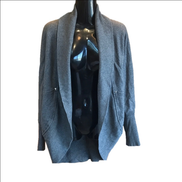 Aritzia Wilfred Diderot Cocoon Grey Open Cardigan Sweater Womens Small - Picture 3 of 16